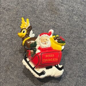 Acme Talking Santa Sleigh Reindeer Fridge Magnet Chip Clip Christmas